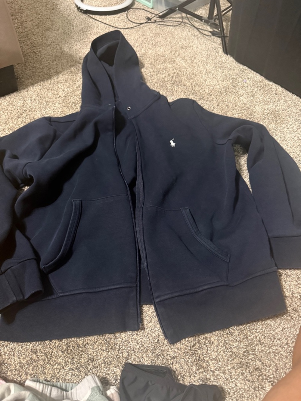 Polo by Ralph Lauren Navy Crewneck Sweatshirt with Gold Print